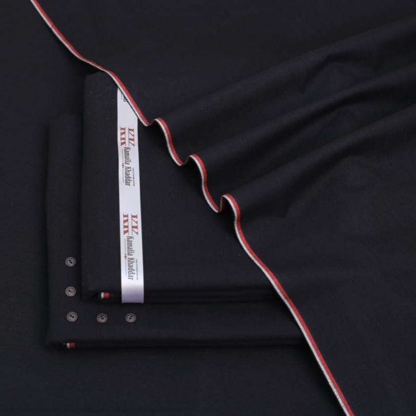 Elegant Black Khaddar Unstitched Suit