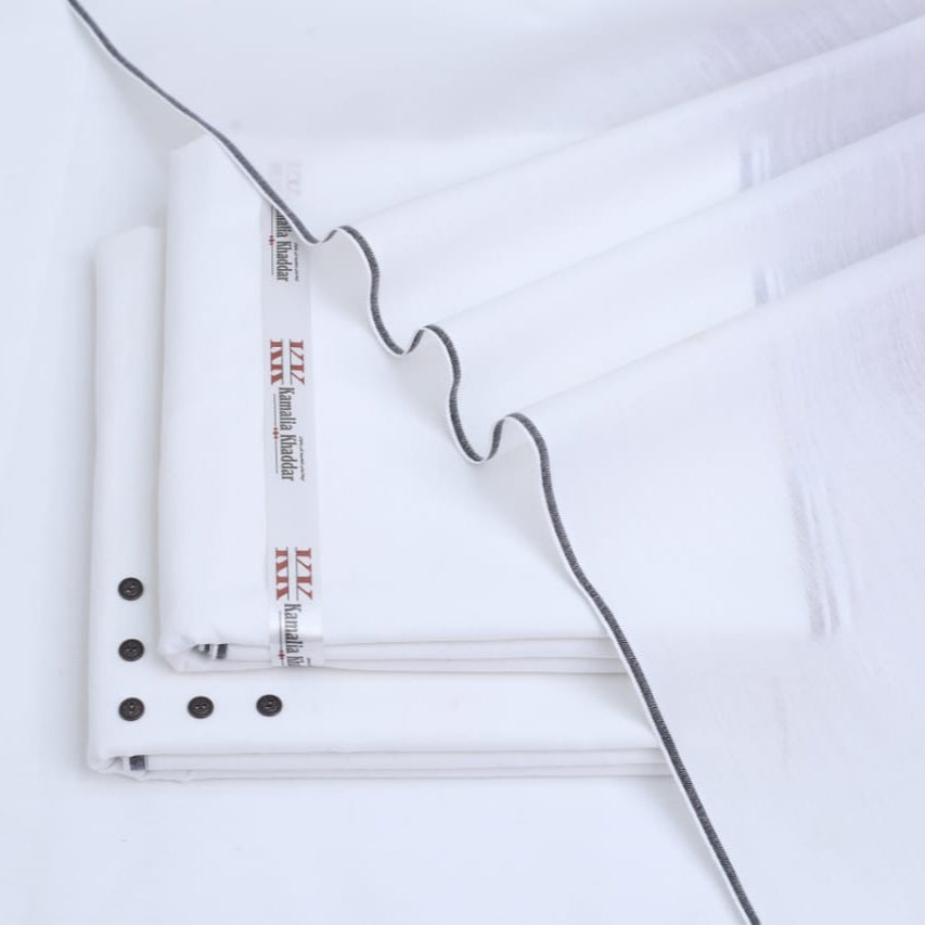 Classic White Khaddar Unstitched Suit