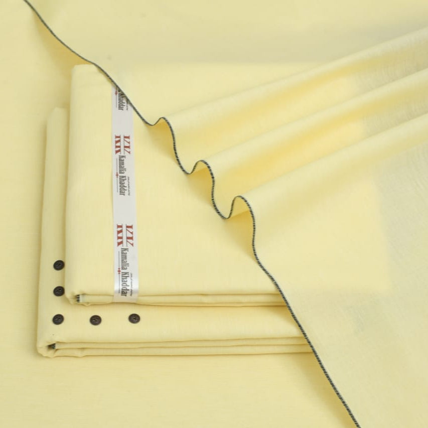 Elegant Pastel Yellow Khaddar