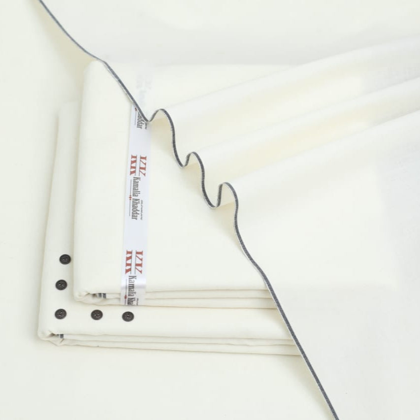 Classic Off-White Khaddar Unstitched Suit